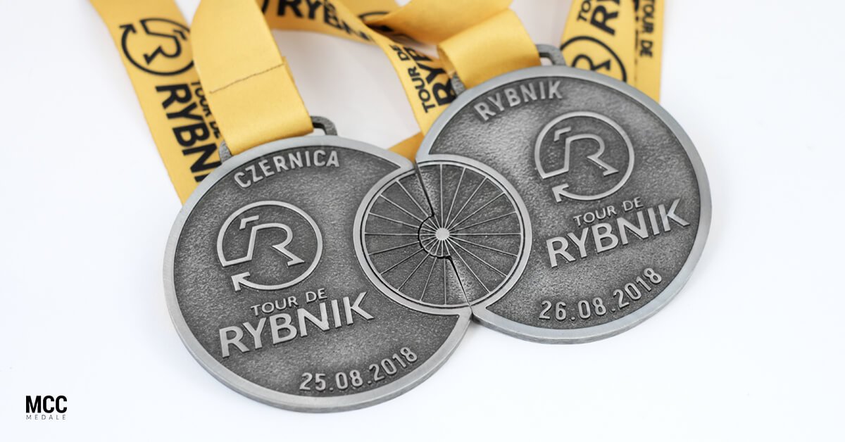 Zestaw medali na Tour de Rybnik przygotowany przez MCC Medale