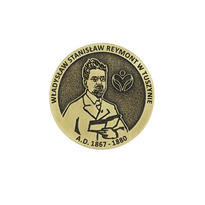 Medale na zamówienie z wizerunkiem Stanisława Reymonta, metalowe i od MCC Medale