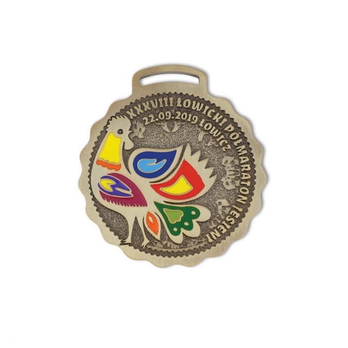 Medale sportowe dla dzieci, Medale dla dorosłych, kolorowe Łowicki Półmaraton Jesieni od producenta MCC Medale