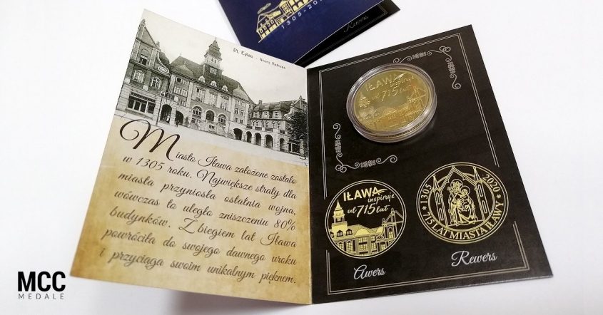 Monety okazjonalne w eleganckim kapslu z karteczką wykonane przez MCC Medale