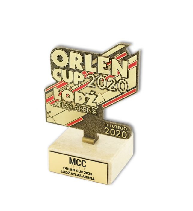 Produkcja statuetek dla Orlen Cup 2020, projektowanie statuetek firma MCC Medale
