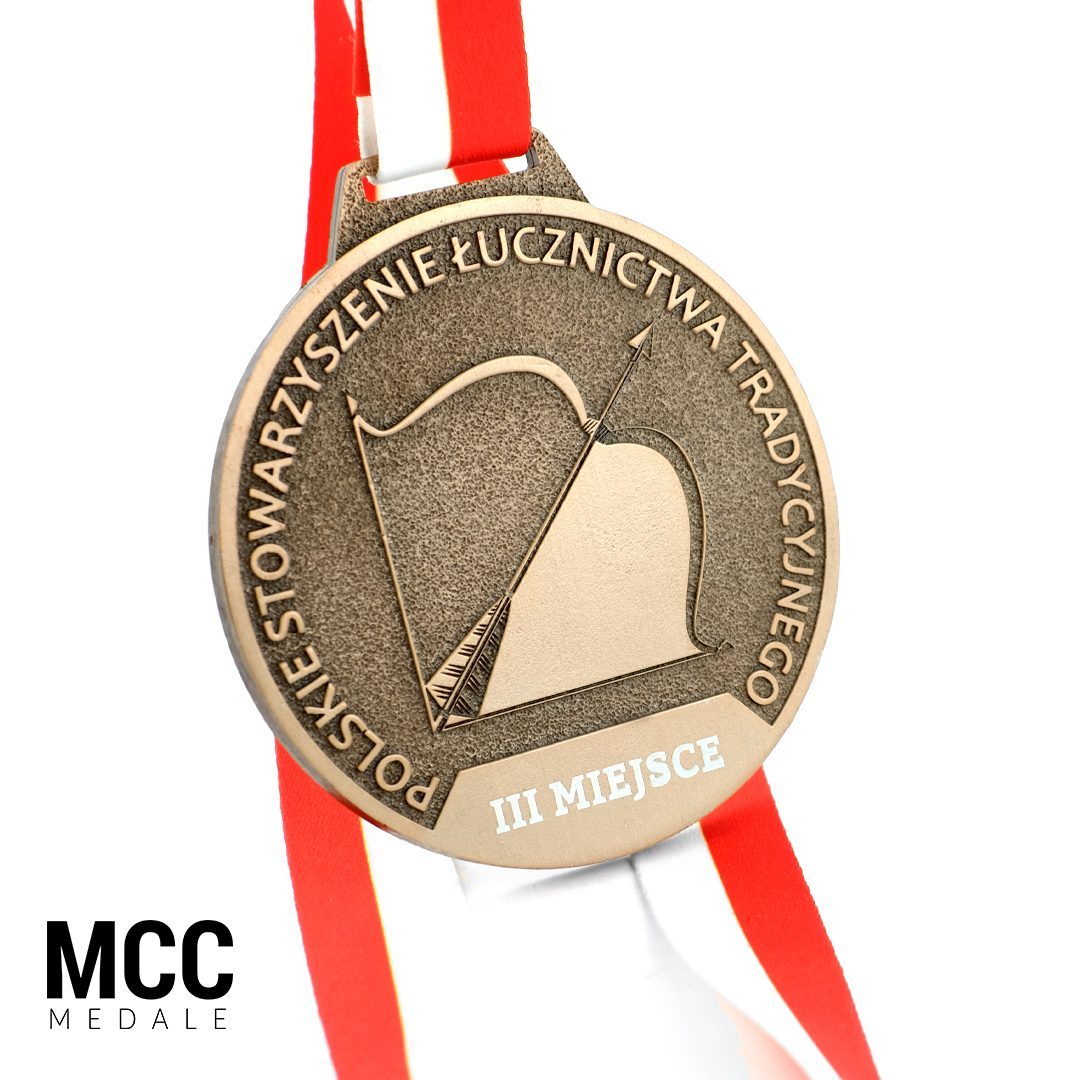 Medale na zawody w łucznictwie sportowym wyprodukowane przez odlewnię MCC Medale