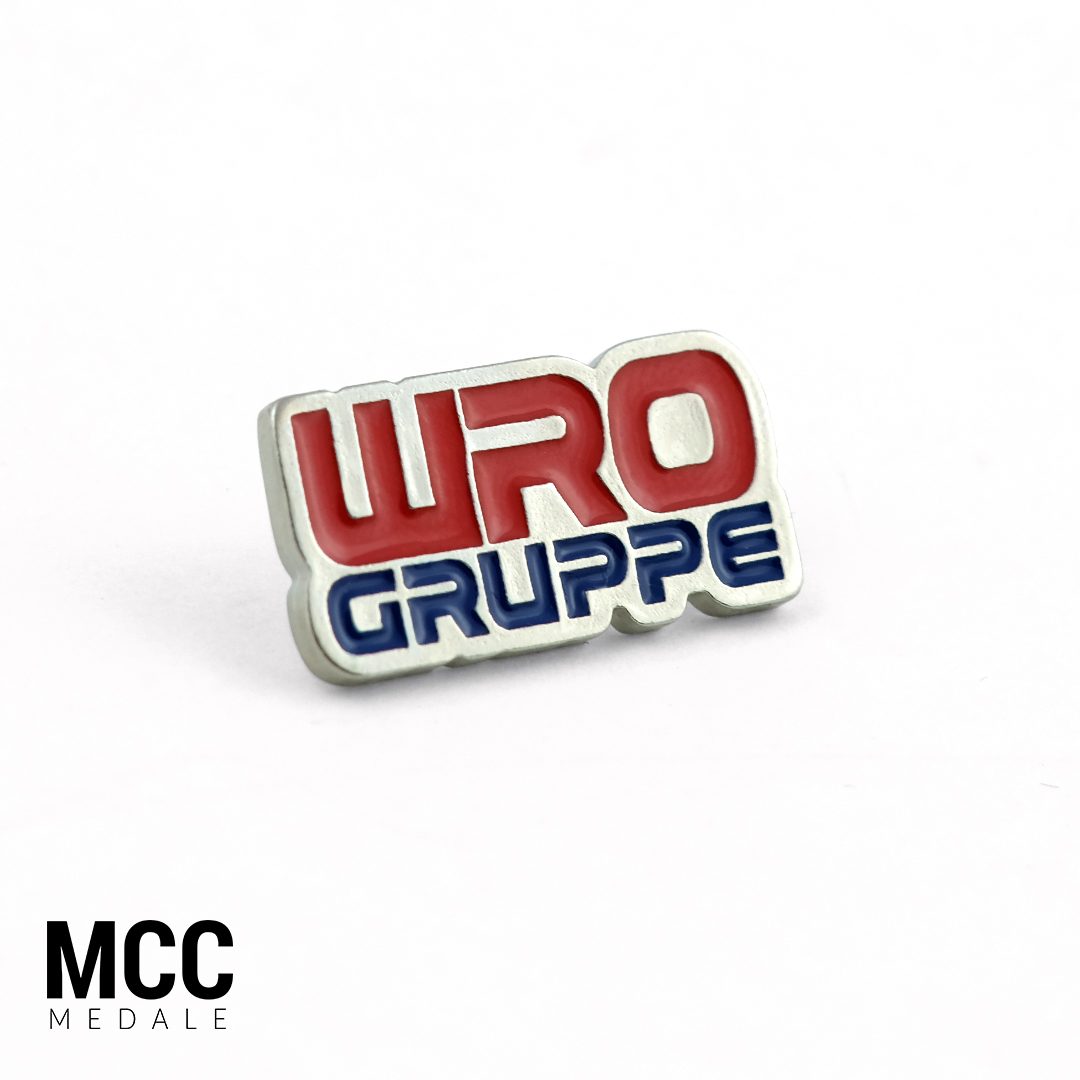 Kolorowe pinsy dla Wro Gruppe - wykonane przez MCC Medale