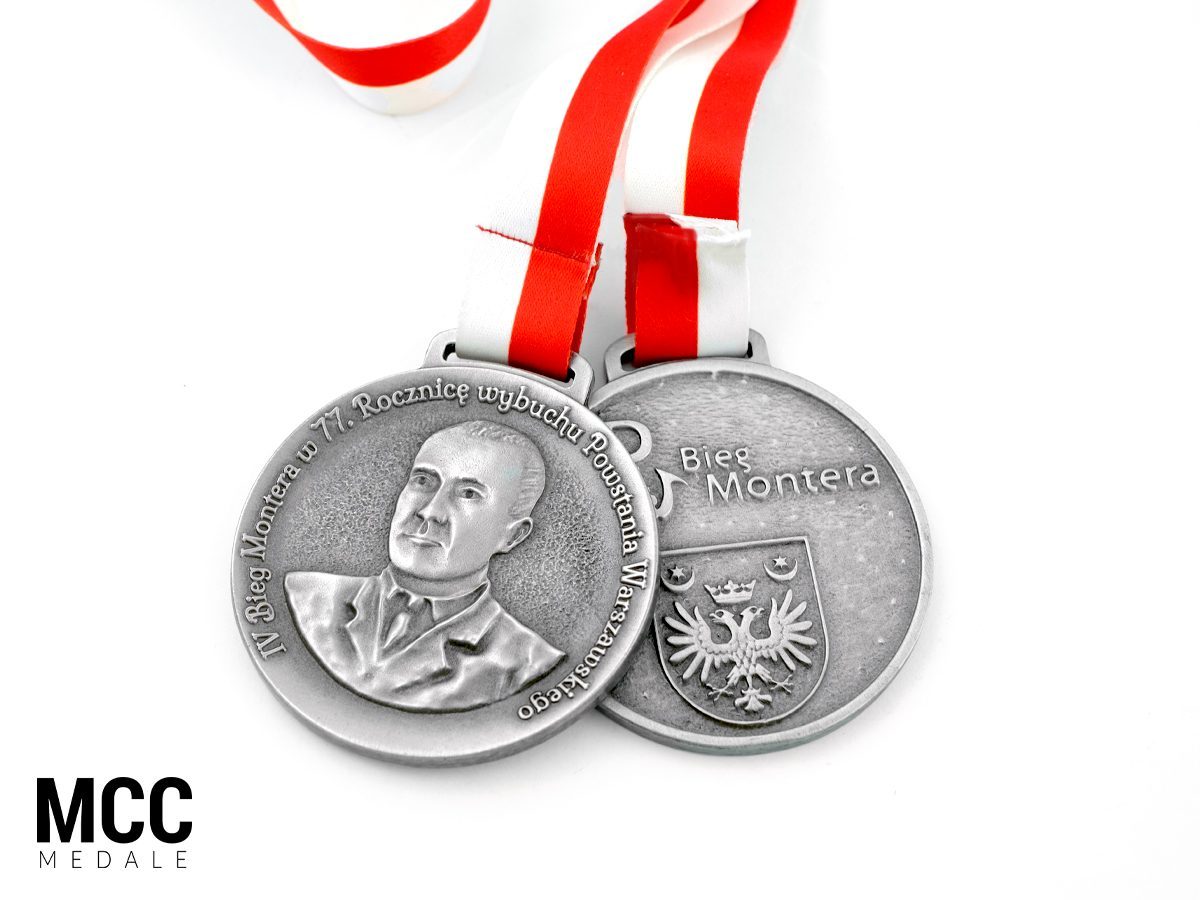 Medale na IV Bieg Montera wykonane przez producenta odlewów, MCC Medale.