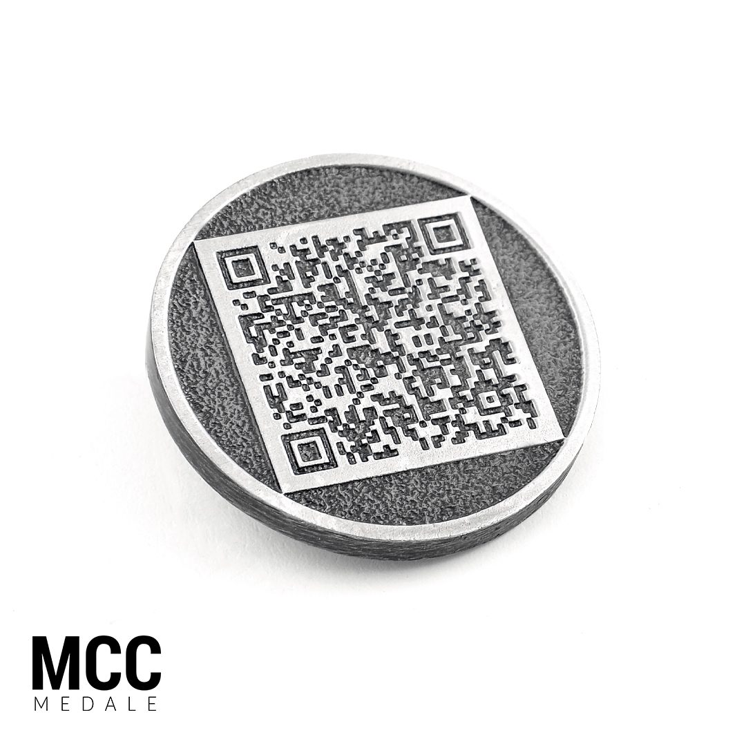 Moneta z kodem QR - zamówiona przez stronę www.mccmedale.pl