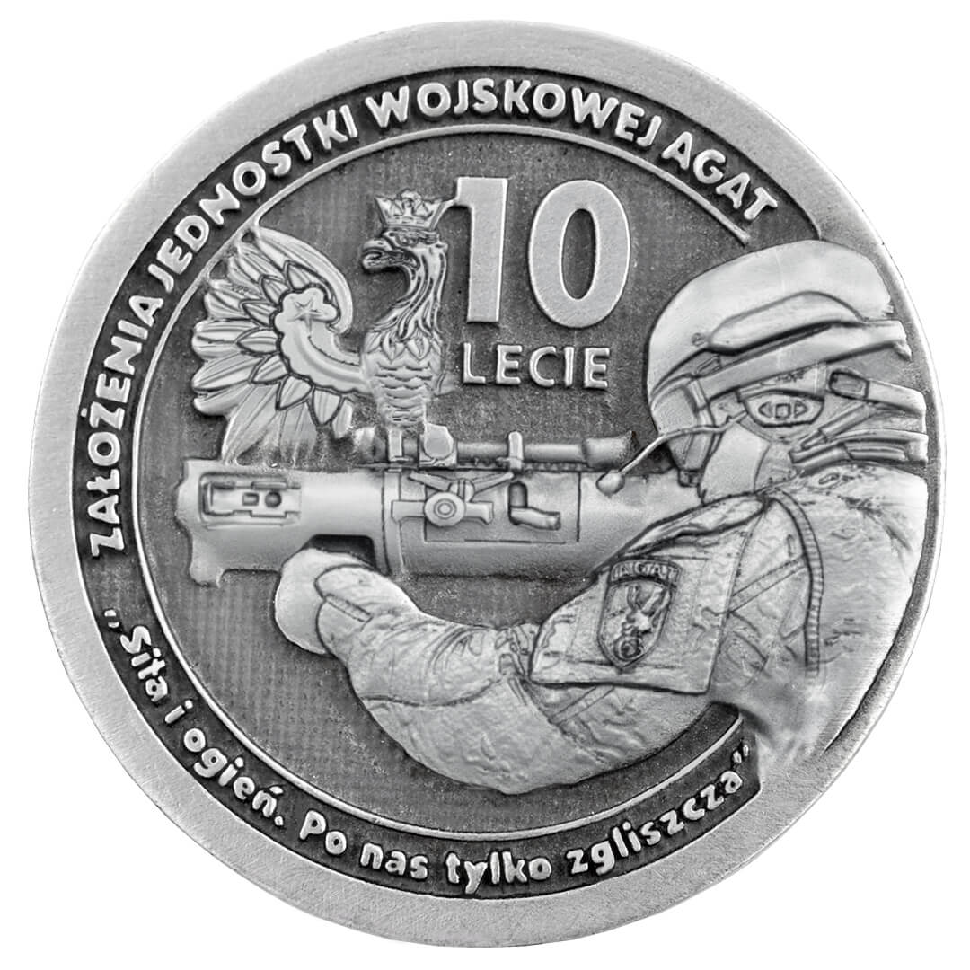 Coin wojskowy wyprodukowany przez MCC Medale dla jednostki wojskowej AGAT