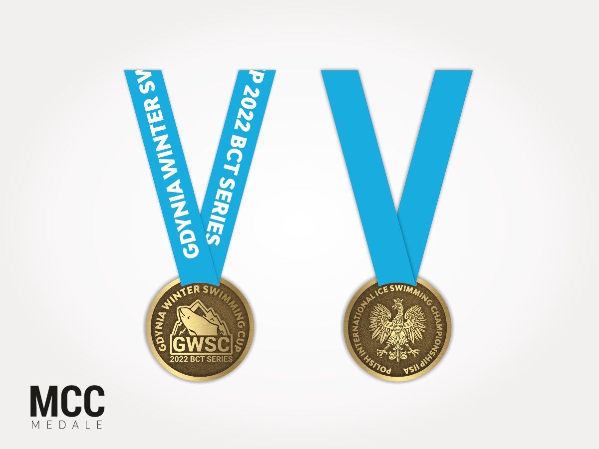 Medale na zawody Gdynia Winter Swimming wykonane w odlewni MCC Medale