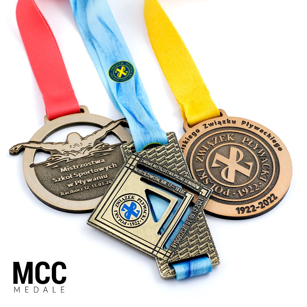 Polski Związek Pływacki - medale wykonane przez producenta, firmę MCC Medale