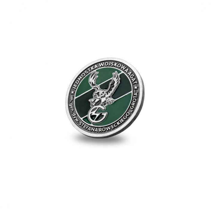 Emaliowany coin wojskowy 3D dla jednostki wojskowej AGAT, awers