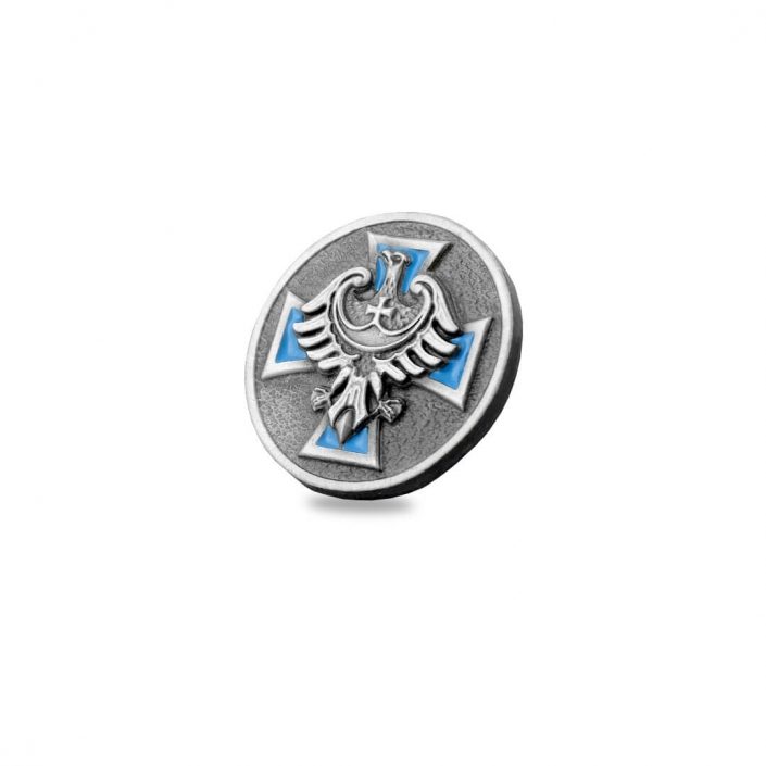 Emaliowany coin 3D z herbem produkcji MCC Medale