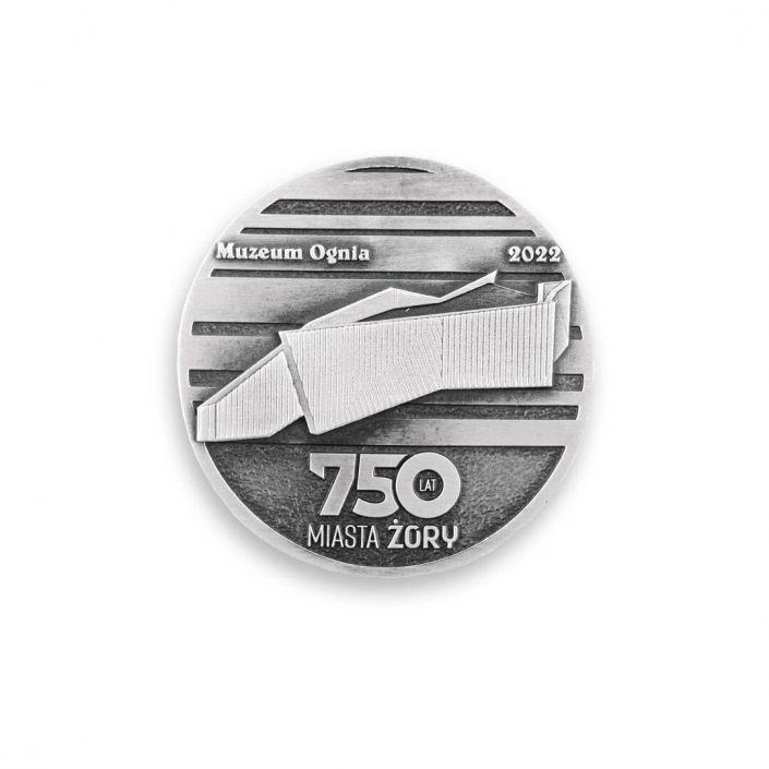 Medal 3D na zamówienie w kolorze srebrnym wyprodukowana przez MCC Medale