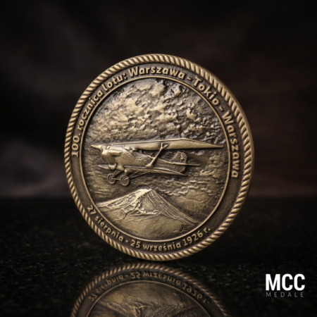 Medal z okazji 100. rocznicy historycznego lotu Warszawa - Tokio